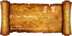 Eiler Nanett névjegykártya